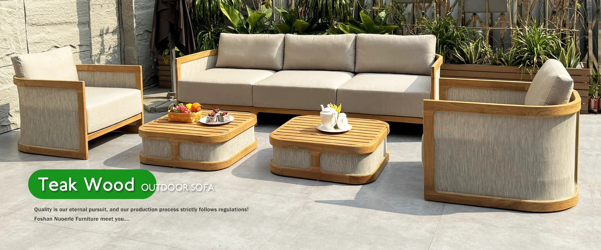 Teak wood out out out sofa çini