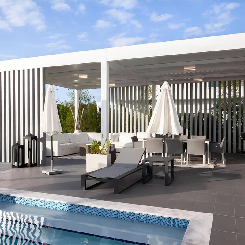 Bütün Seasons üçün şəffaf açıq yaşayış sahəsi yaratmaq | Patio Cover + Digər açıq mebel birləşməsi real səhnə təqdimatı