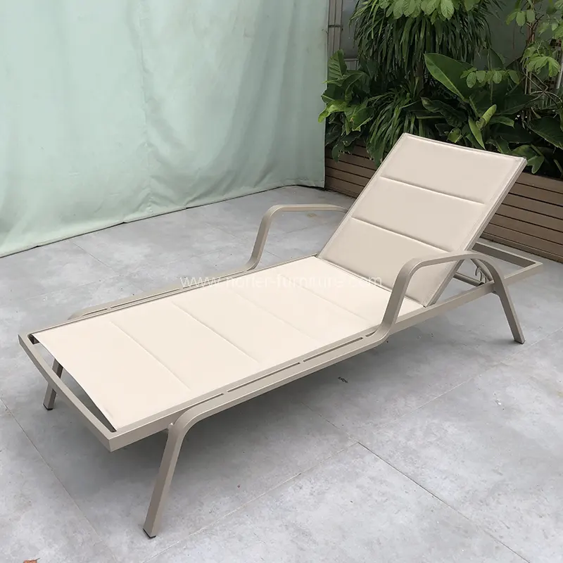 Davamlı Açıq Alüminium Textilene Sun Lounger