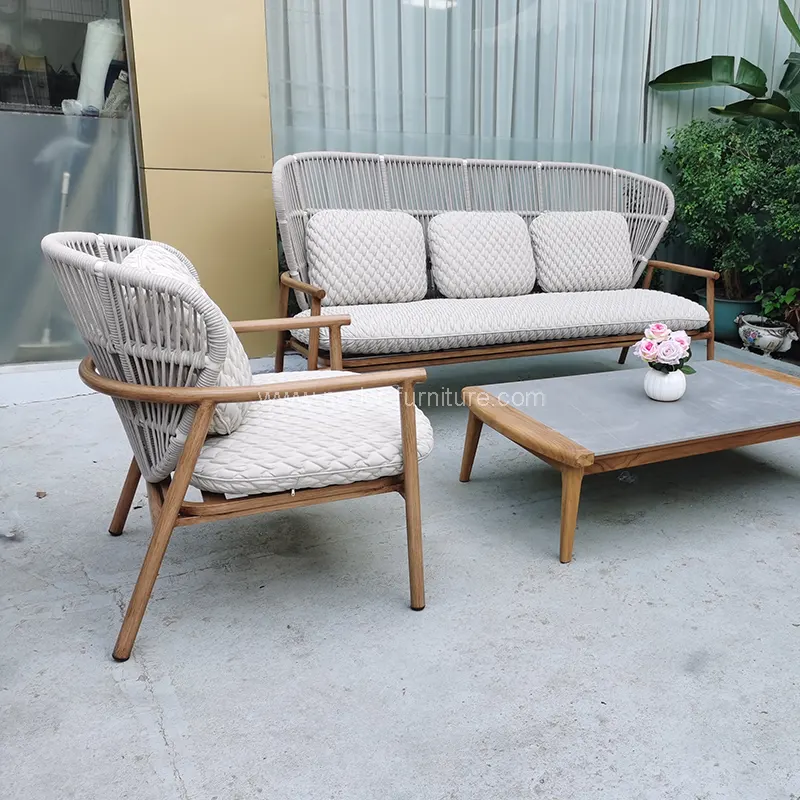 Davamlı Teak ipi açıq divan