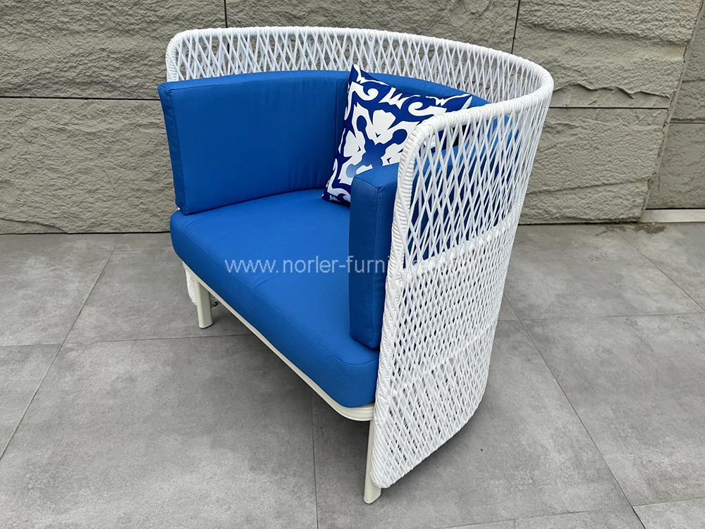 Newest Blue Rope Weaving Outdoor Sofa