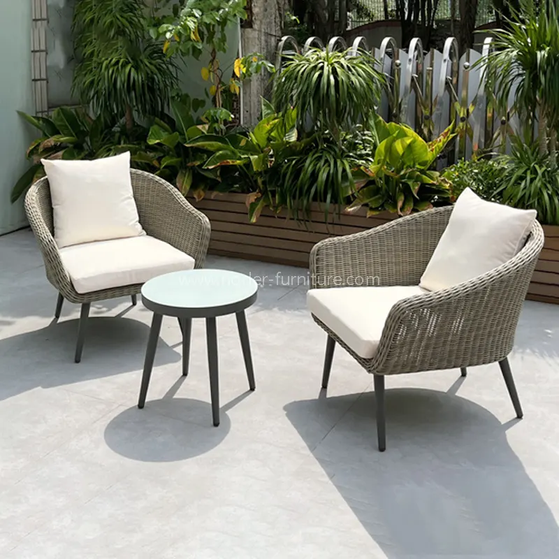 İstirahət Açıq Açıq Alüminium Çərçivə PE Rattan Balkon dəsti
