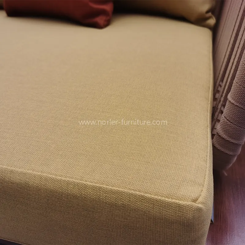 Müasir narıncı teak ağac bazası toxunmuş arxa divan