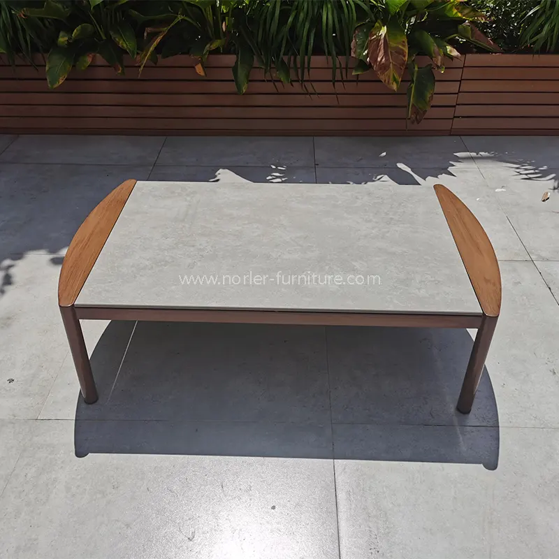 Müasir narıncı teak ağac bazası toxunmuş arxa divan