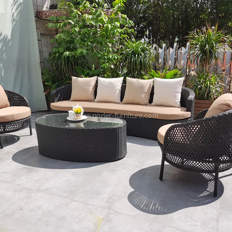 Modern Pe Rattan həyəti Balkon Açıq divan