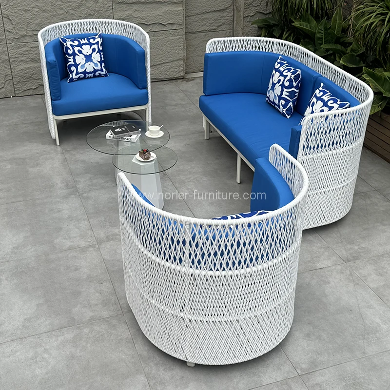 Ən yeni mavi ip toxuyan açıq divan Ən yeni mavi ip toxuyan açıq divan