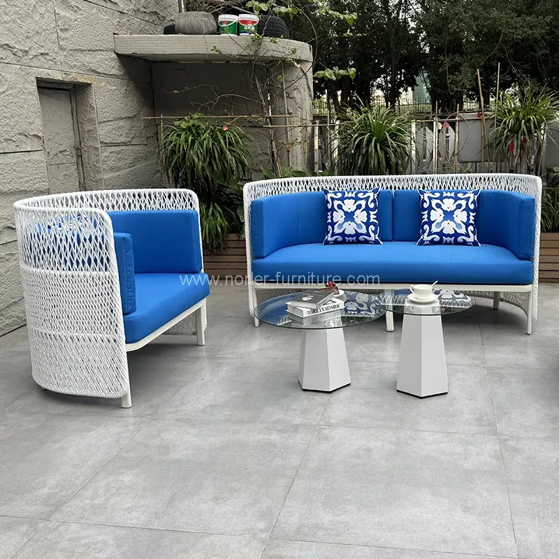 Ən yeni mavi ip toxuyan açıq divan