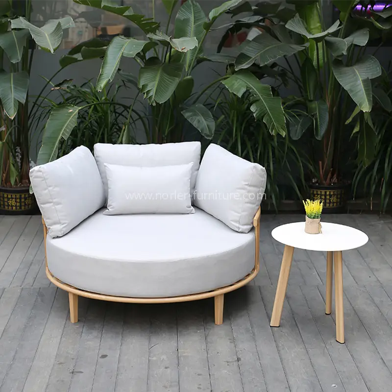 Açıq Alüminium Çərçivə Patio Balkon Dəyirmi Yataq Mebel