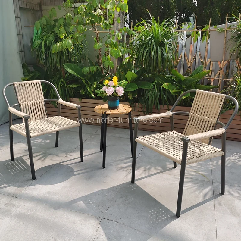 Açıq alüminium çərçivəsi PE Rattan eyvanı dəsti