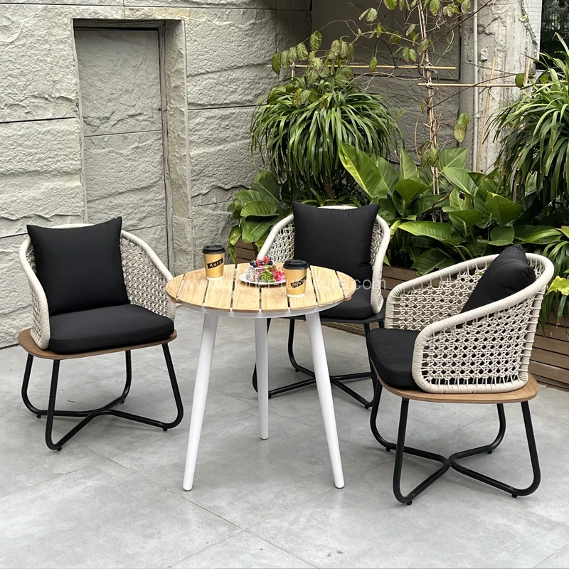 Açıq alüminium çərçivə PE Rattan bağ dəsti