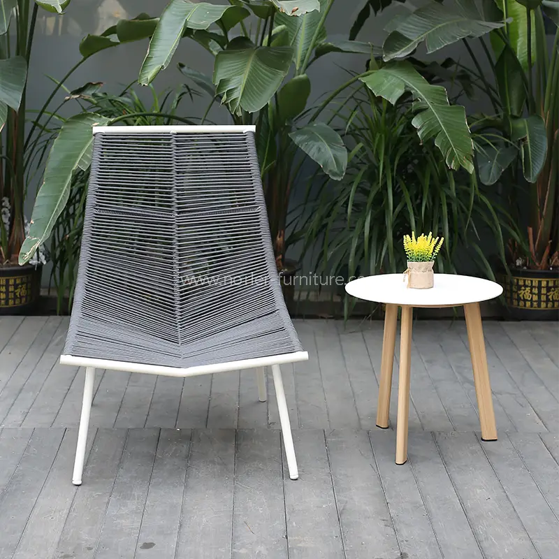 Açıq eyvanı asudə asudə alüminium toxunmuş kəmər kreslosu