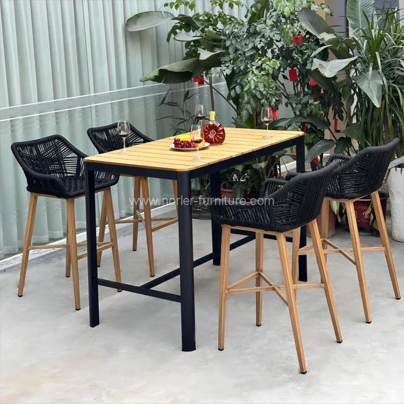 Açıq bağ Balkon Teak Wood Bar dəsti