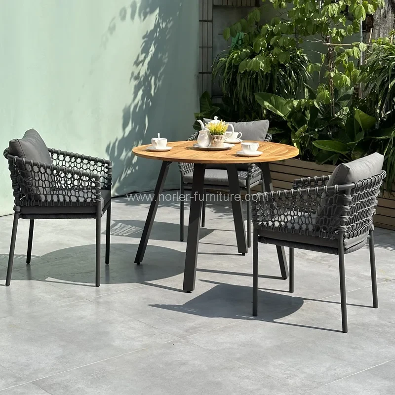 Xarici Patio 6 Seater Teak Taxta Yemək dəsti